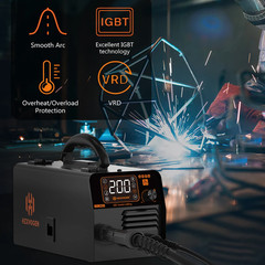 3 In1 HVM200 Semi-Automatic MMA Mig Welding Machine Inverter Welder Synergy Tool
