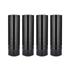 4 Rolls 15″ x 1476′ 30 Gauge Plastic Film Pre Stretch Hand Shrink Wrap Black