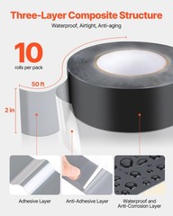 VEVOR Deck Joist Tape Waterproof Flashing Butyl Joist Tape 2 inch x 50 ft 10 Pcs