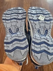 NEW Skechers WOMEN Blue Silver Leather Work Construction Safety Toe Shoes Sz 9.5