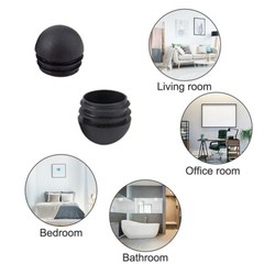 16-76mm Domed Round Plastic Blanking End Cap Caps Tube Pipe Inserts Black/White