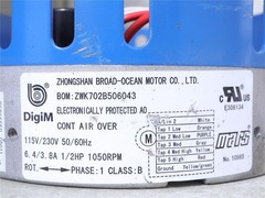 Broad-Ocean ZWK702B506043 DigiM KMSAH033008 ECM 115/230V 1/2HP 1050RPM ECM ONLY