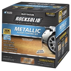 RockSolid Metallic Floor Coating Kit, Amaretto, High Gloss, 80 Oz – 299741
