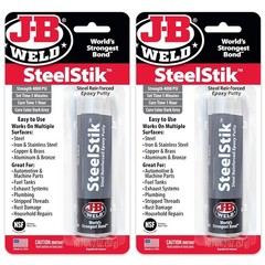 SteelStik, 1 Hour Cure, Steel Reinforced Epoxy Putty Stick – 2 Pack, Dark Grey (