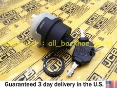 JCB BACKHOE – GENUINE JCB IGNITION SWITCH AND 2 KEYS (PART# 701/80184 701/45500)