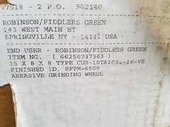NEW CINCINNATI MILACRON 18 x 8 x 8 GRINDING WHEEL USA