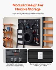 4 x 4 ft Slat Wall Paneling PVC Black Garage Slatwall with Modular Design