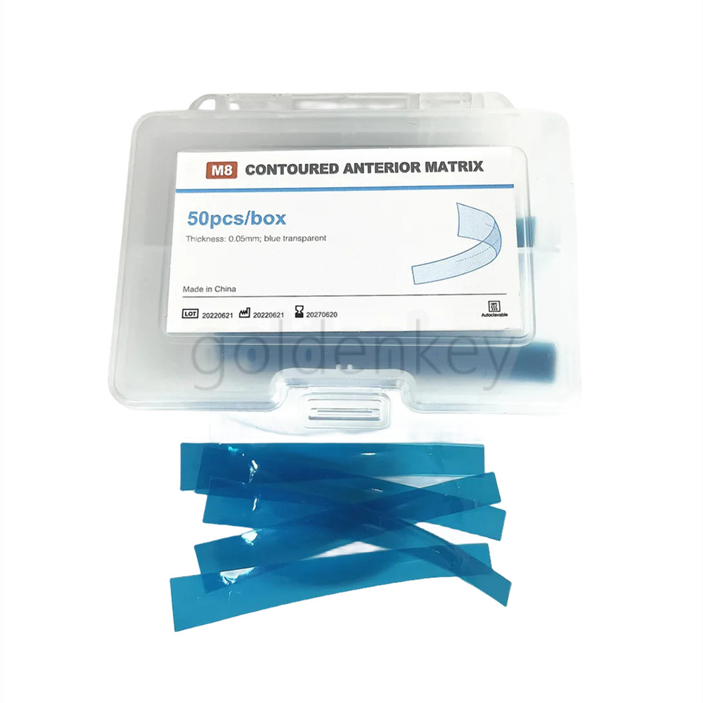 100Pcs Dental Anterior Restoration Matrix Composite Resin Matrices Blue Strip