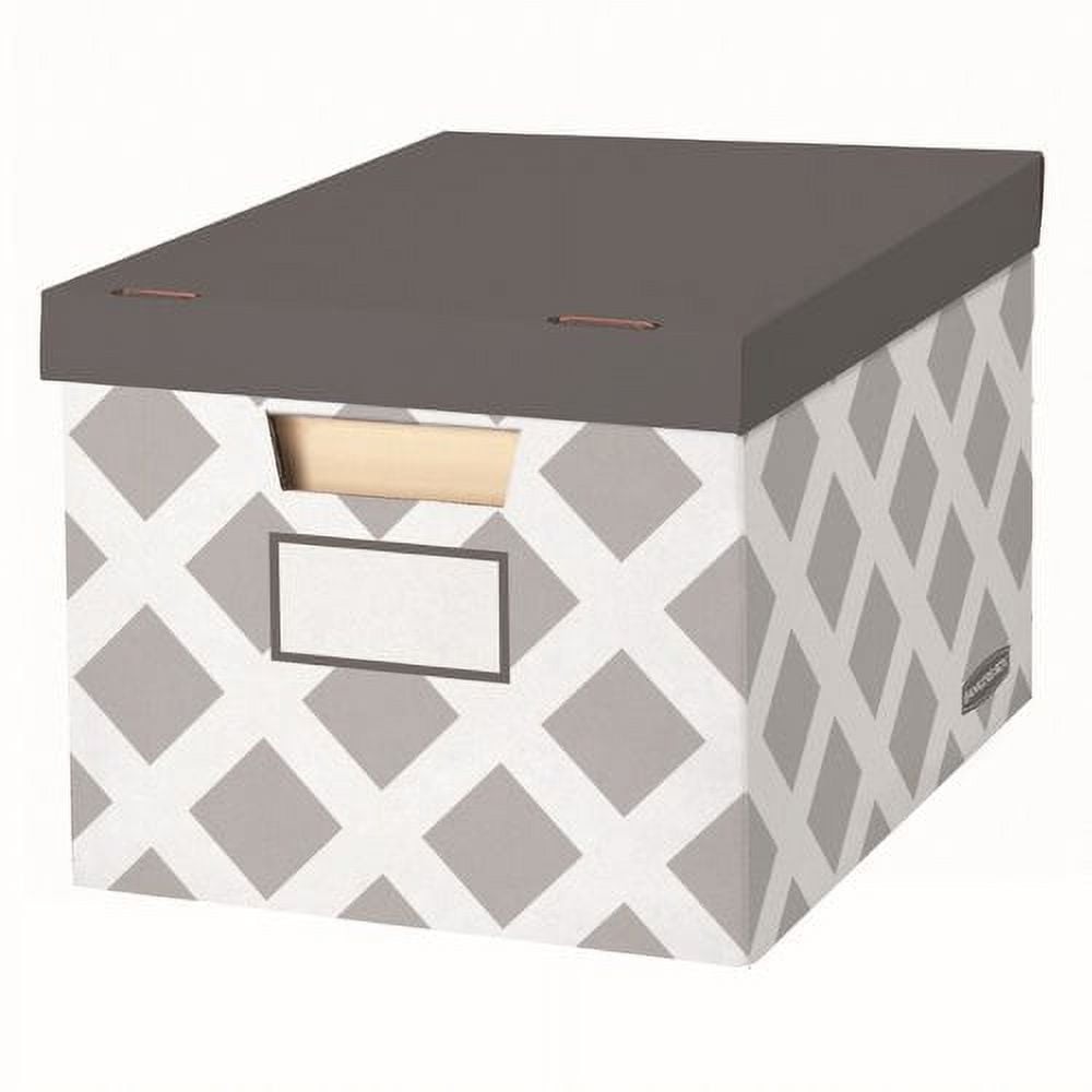 Bankers Box 3 Decorative Letter/Legal Document Boxes, Gray with Gray Lids