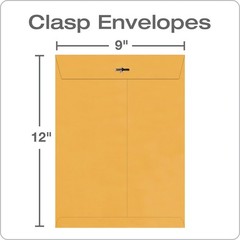 100 Pcs CLASP ENVELOPES 9×12 28lb Kraft Shipping Mailing Gummed Business Manila