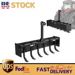 3 Point Hitch 55″Box Blade Scraper W/6 Adjustable Shanks Heavy Duty For Cat 0,1