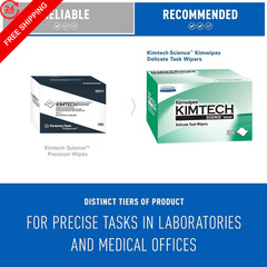 Kimtech 34155 KIMWIPES, Delicate Task Wipers, 1-Ply, 4 2/5 x 8 2/5, 286/Box