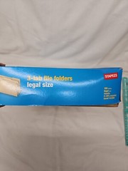 Staples Legal Size 3-Tab Manila 100 Count File Folders New 3 tab box of 100