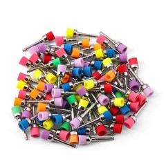 100pcs Dental Nylon Colored Soft Bowl Polishing Flat Tapere Prophy Brushes Latch