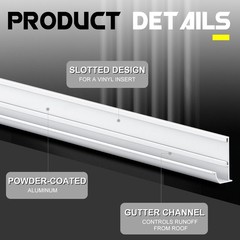 Blulu 4 Pcs 164″ L Aluminum RV Rain Awning Gutter Trim with Screws Roof Rain …