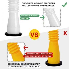 Gas Can Spout Nozzle Replacement Kit White HDPE Fuel Cans Pour Spouts 3 Pcs