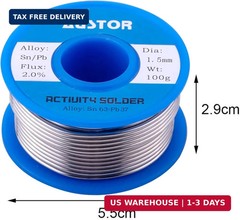 AUSTOR 63-37 Tin Lead Rosin Core Solder Wire for Electrical Soldering (1.5mm, 10