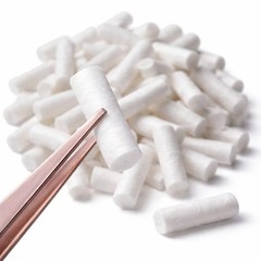 100 Dental Cotton Rolls, One Inch Nosebleed Plugs for Kids or Adults – White