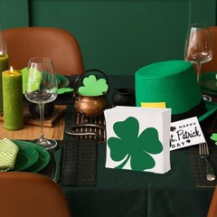 St. Patrick’s Day Napkin Holder for Tables Green Standard, Shamrock B