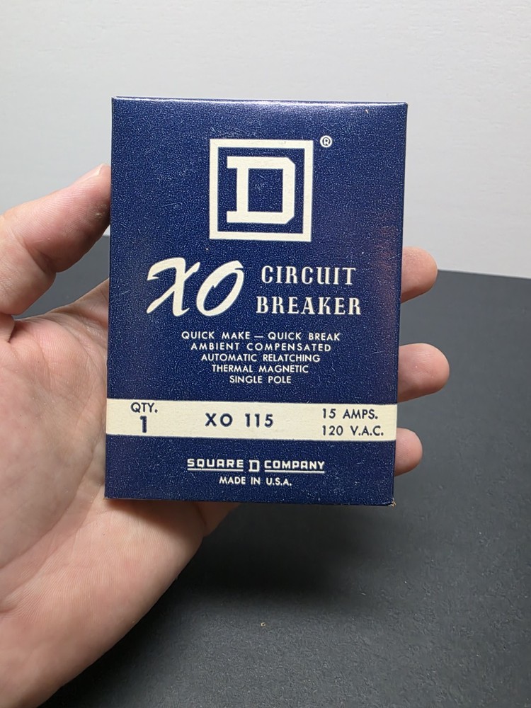 Square D 15 Amp 1 Pole Type XO Breaker 120 Volt Cutler Hammer Thin NOS READ