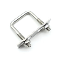 Stainless Steel Square U Bolt Clamp, Square Tube Clamps with Nut and Plate for B
