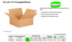 10-Pack 24” x 24” x 10″ Corrugated Boxes 200 LB. TEST Single Wall S-4908