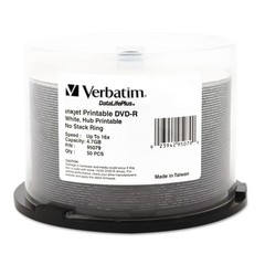 Verbatim DVD-R Blank Discs 4.7GB 16X DataLifePlus 50 Count (Pack of 1), White