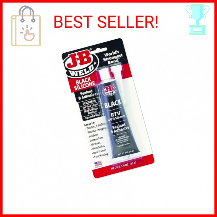 J-B Weld 31319 Black RTV Silicone Sealant and Adhesive – 3 oz.
