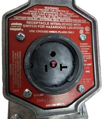 EATON Crouse-Hinds ENR21201 Delayed Action Circuit Breaking Receptacle NEW