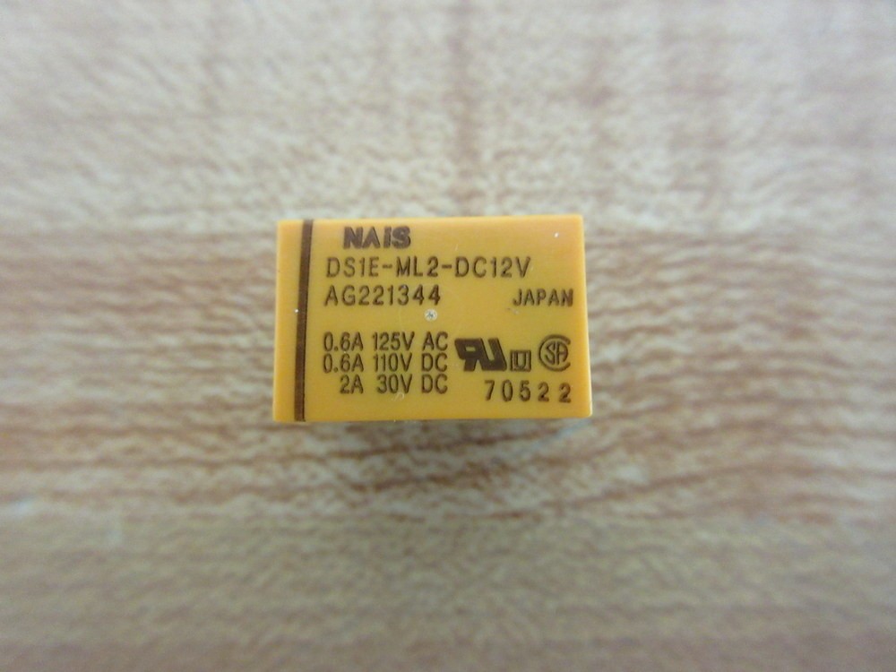 NAiS DS1E-ML2-DC12V Relay DS1E-ML2-12VDC (Pack of 3)