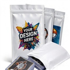 100PCS Custom Printed Mylar Bags for Trading Card Packaging Heat Seal Pouch