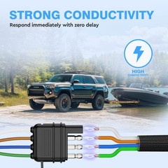 7 Pin RV Trailer Plug 7 Way Round Blade Connector Towing Wiring Adapter Socket
