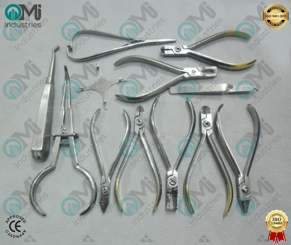 Set of Orthodontic Instruments Of 13 Pieces – Stainless Steel
