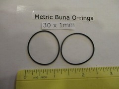 30mm ID x 32mm OD x 1mm thick O-ring. Buna-70. Quan 2..