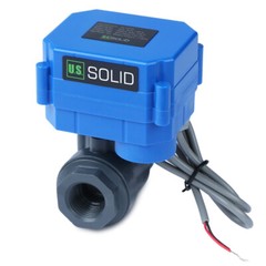 U.S. Solid Motorized Ball Valve 1/2 inch UPVC 9-24V AC/DC