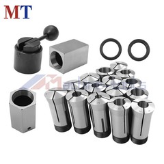 1/8-1 Inch 5C Fractional Collet Set 15 Pack with 5 Collet Blocks for Lathe