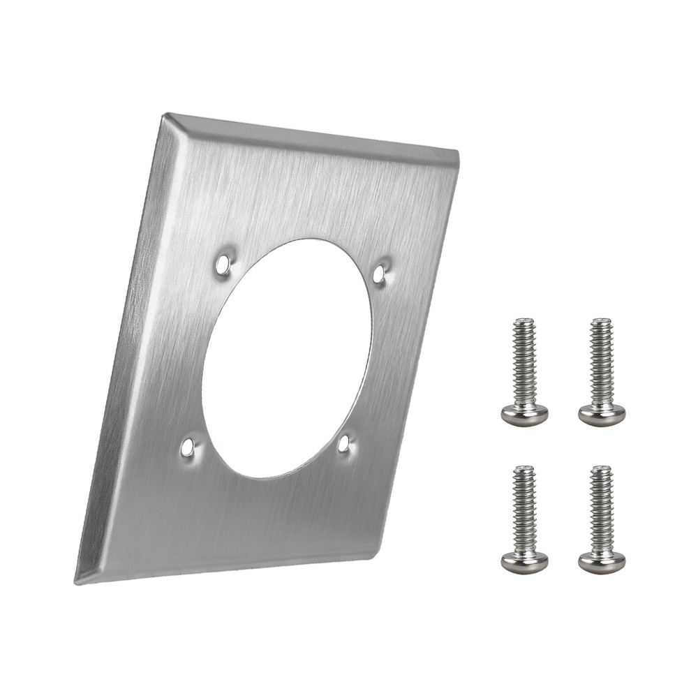 Outlet Cover Wall Plate 2 Gang Single Hole+ 4 Screws for Hubbell 14-50R HBL9450A