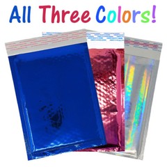 6×10 Cobalt Blue Pink & Hologram Metallic Bubble Mailers Shipping 6×9 Envelopes