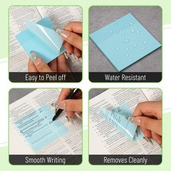 Water-Resistant Self-Adhesive Transparent Notes | 600 Sheets, 3″ x 3″ Size