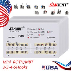 10 Packs Dental Orthodontic Brackets Braces Mini Roth MBT Slot.022 3-4-5 Hooks B