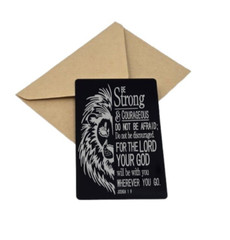 Joshua 1:9 Bible Verse Wallet Card Insert -Be Strong & Courageous Christian Gift