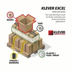 10 Klever Excel Fastenal 7″ Yellow Hook Style Safety Cutter Box Tape KCJ-4-30Y
