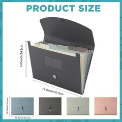 Harloon 4 Pack Expanding File Folder 7 Pocket, Classic Color