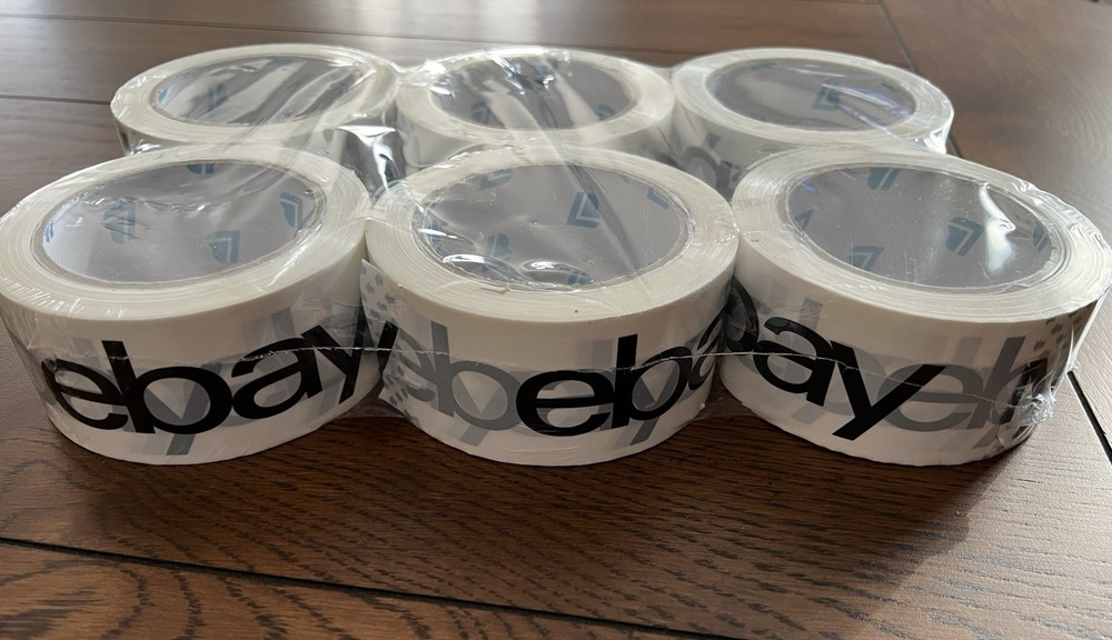 eBay Black Logo Branded Packing Package Tape 6 Rolls New Sealed