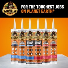 Gorilla 100% Silicone Caulk Kitchen & Bath Sealant, 10 fluid ounces, Clear