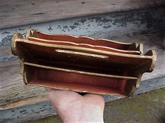 ORNATE Florentine Firenze Italy Brown Gilt Wood Toleware DESK ORGANIZER CARRYALL