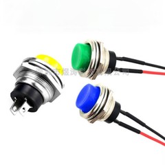 16mm Momentary Push Button Horn Switch OFF (ON) 250V/3A 2 Pin Red Green Black