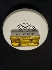 Wheelock E90A-24MCC-ALW White Ceiling Mount Speaker Strobe with Amber Lens