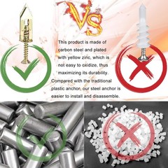 200 Pcs Self Drilling Drywall Anchors with Screws,100 Sheetrock Anchors 0.47x…