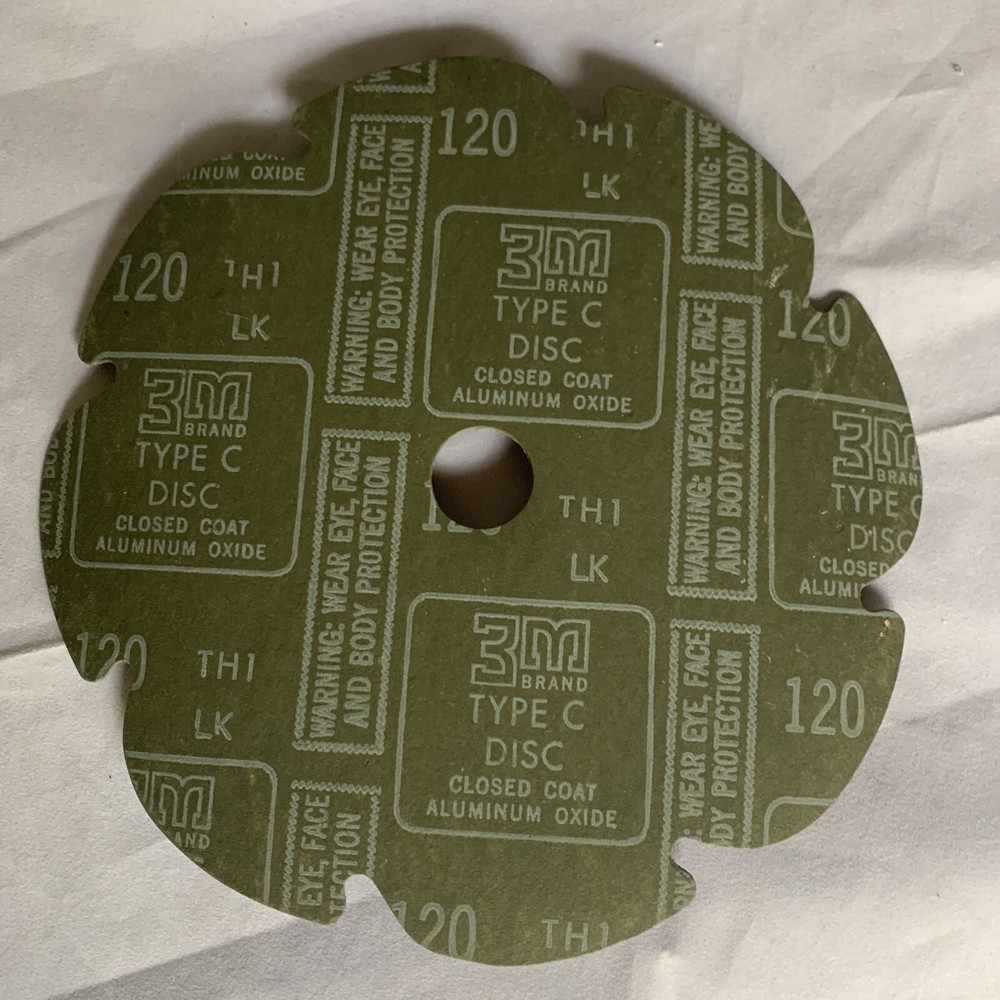 NEW 3M Type C Disc 120 N13 LK Closed Coat Aluminum Oxide Sand Paper – Pack of 20